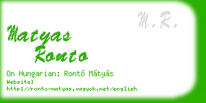 matyas ronto business card