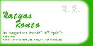 matyas ronto business card